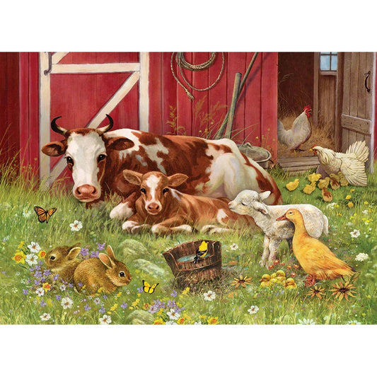 Barnyard Babies 350 Piece Family Jigsaw Puzzle Cobble Hill - Chickadees Wooden Toys
