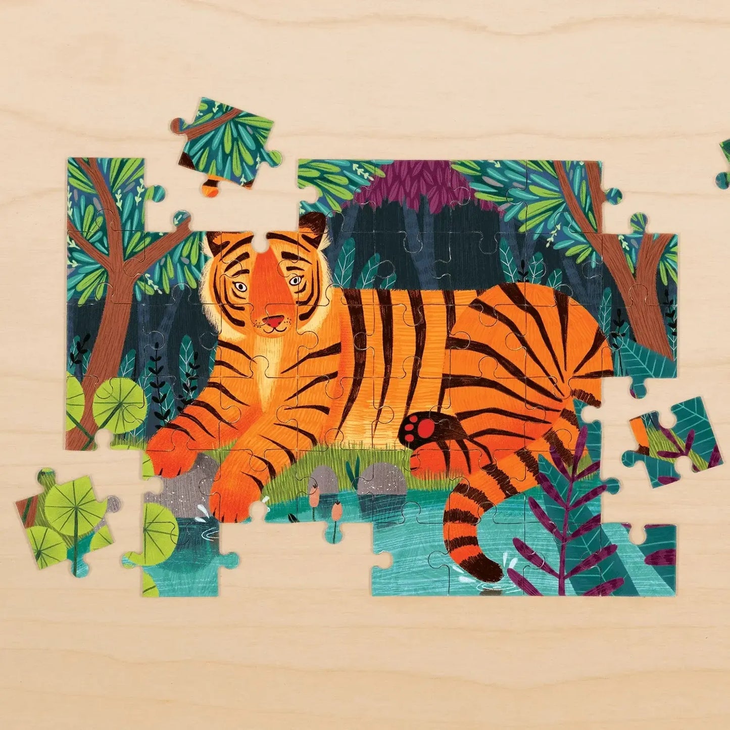 Bengal Tiger 48 Piece Mini Jigsaw Puzzle Mudpuppy