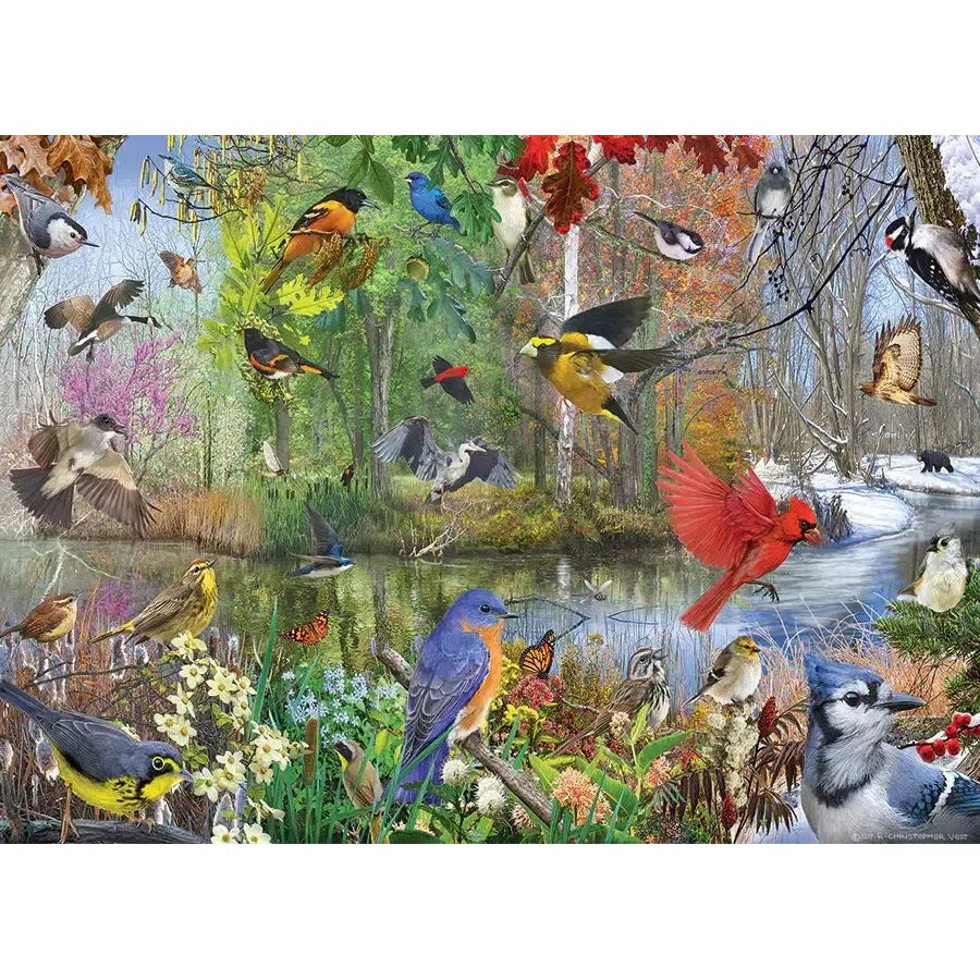 Birds of the Season 1000 Piece Jigsaw Puzzle Cobble Hill