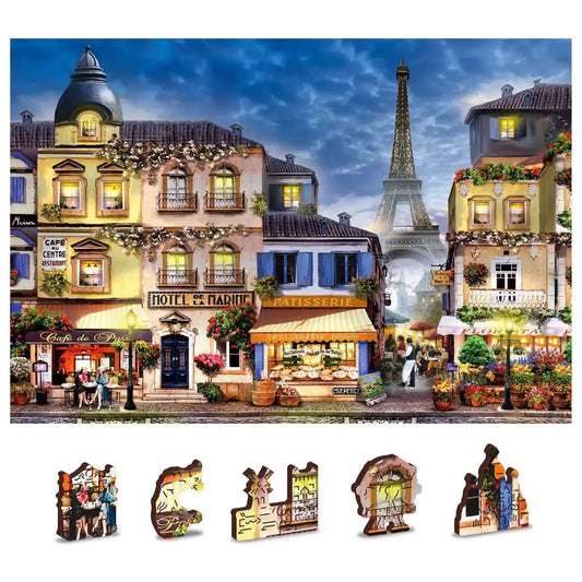 Breakfast in Paris 150 Piece Wood Jigsaw Puzzle Wooden City