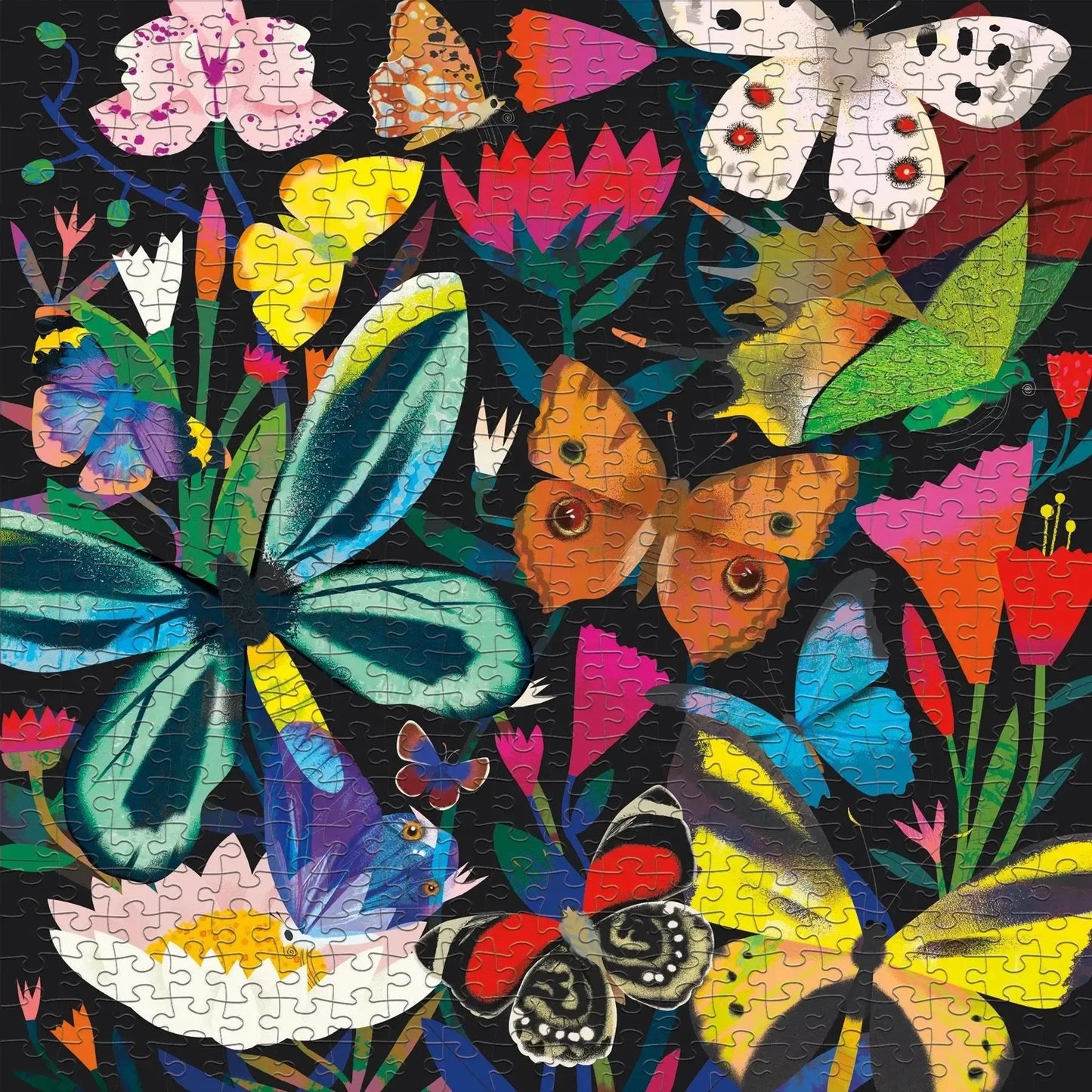 Butterflies Illuminated 500 Piece Glow in the Dark Jigsaw Puzzle Mudpuppy