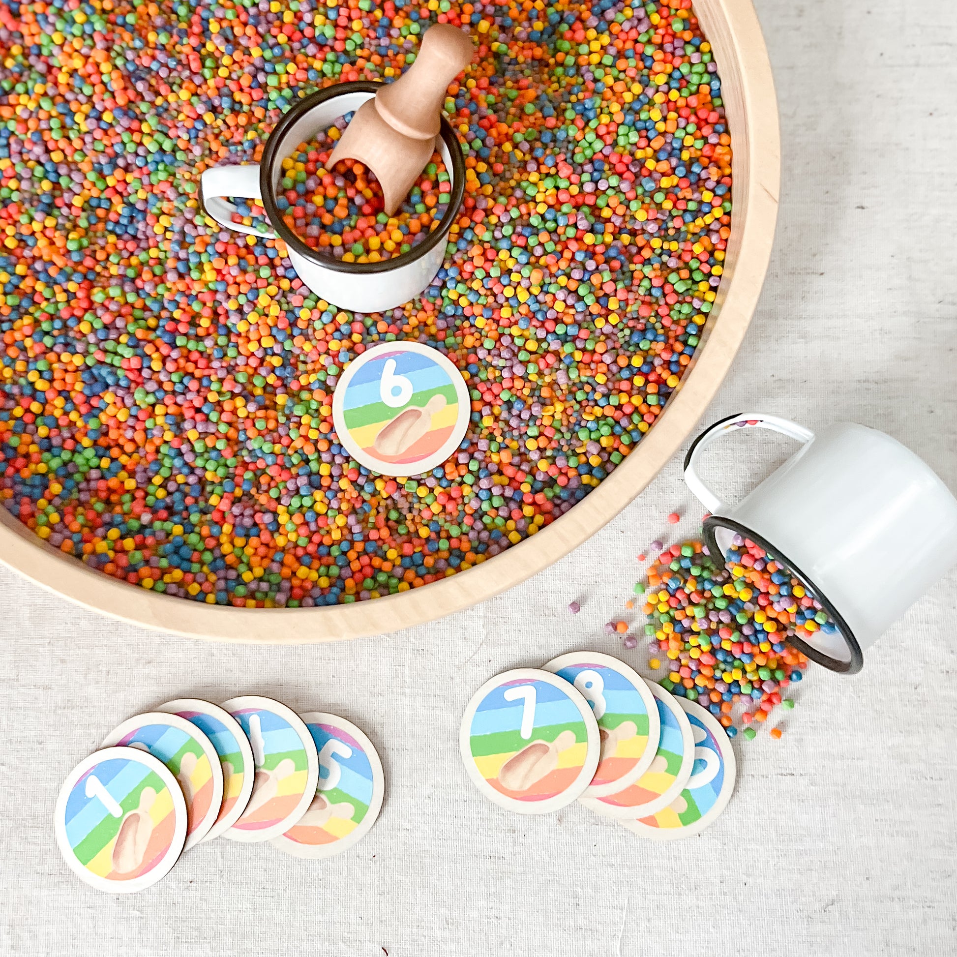 Rainbow Punch Sensory Bucket - Chickadees Wooden Toys