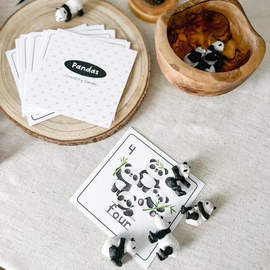 Panda Counting - Cards and Figures - Chickadees Wooden Toys