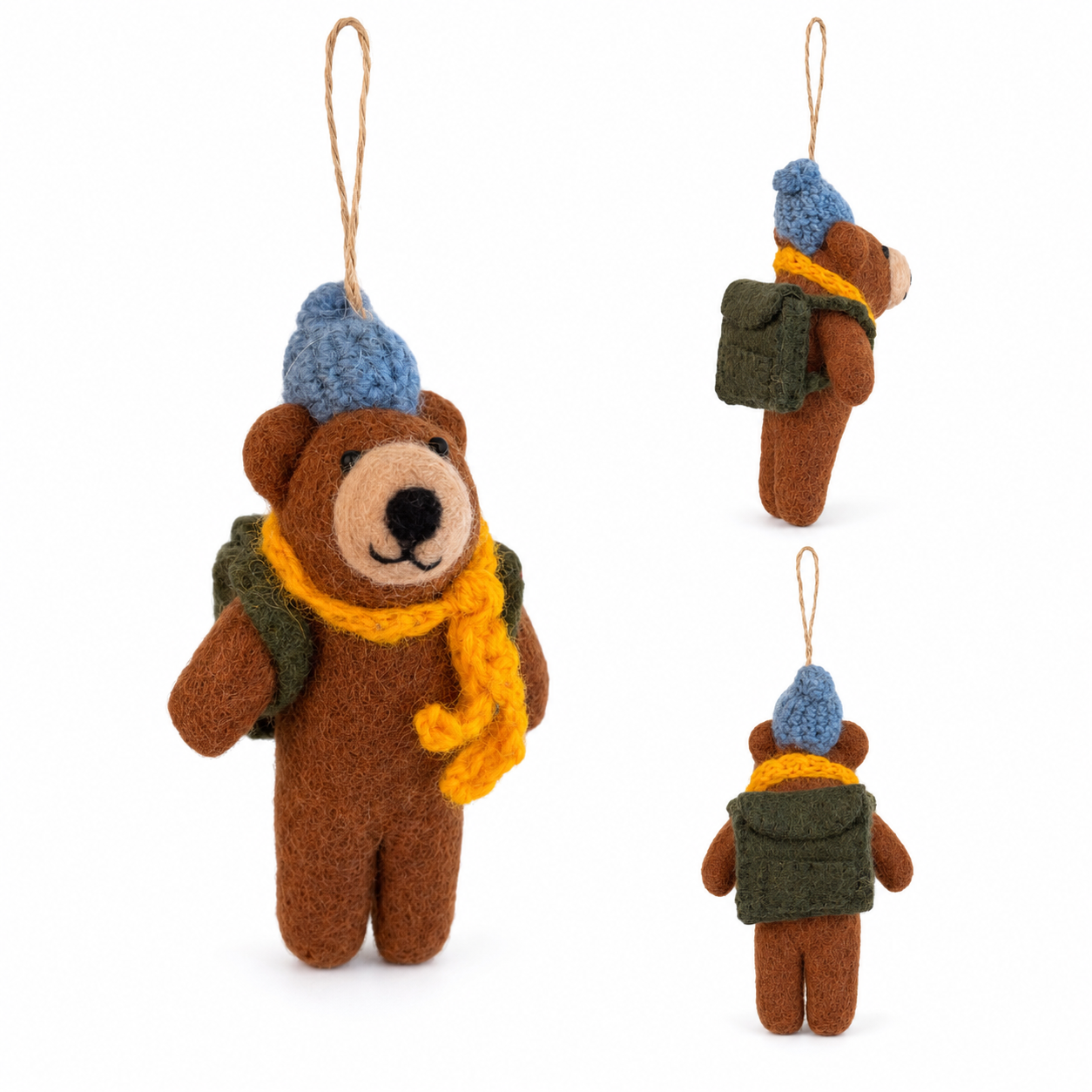 Felt Bear Trekking Ornament