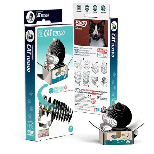 Cat Tuxedo 3D Cardboard Model Kit Eugy