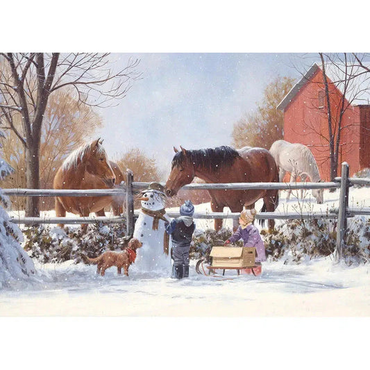 Chestnut & Acorn 35 Piece Tray Jigsaw Puzzle Cobble Hill - Chickadees Wooden Toys