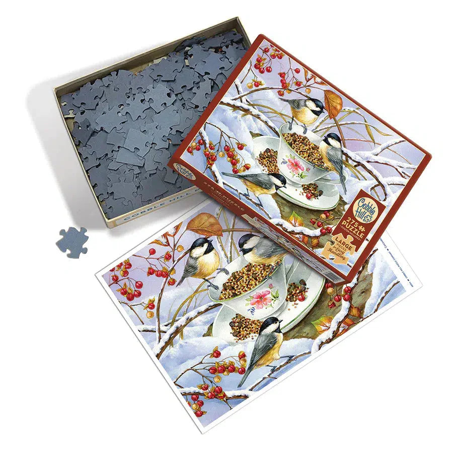 Chickadee Tea 275 Large Piece Jigsaw Puzzle Cobble Hill