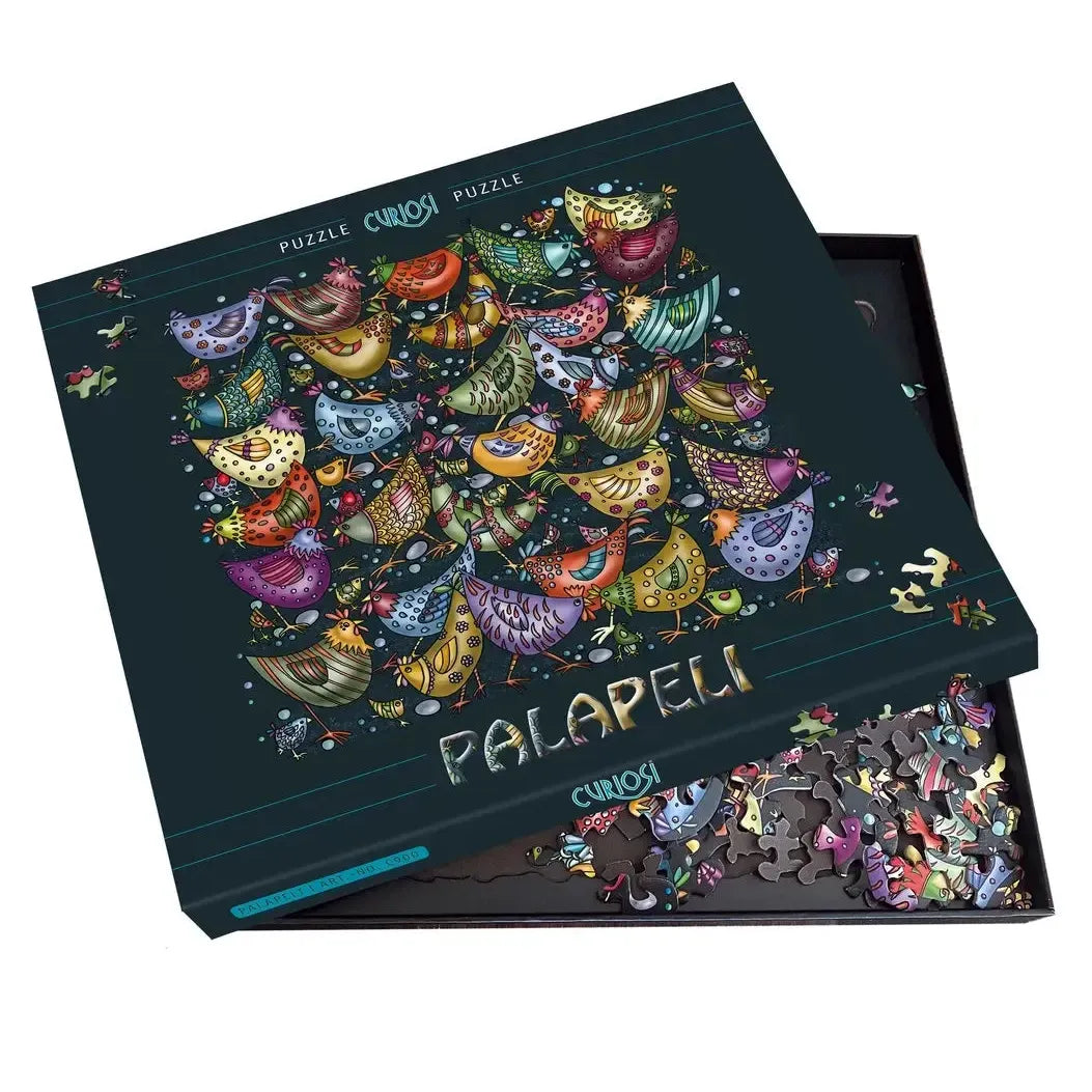 Chicken Pile 239 Piece Jigsaw Puzzle with Display Frame Curiosi