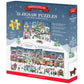 Christmas Town Fair Advent Calendar - 24 Set of 50 Piece Mini Jigsaw Puzzles Eurographics