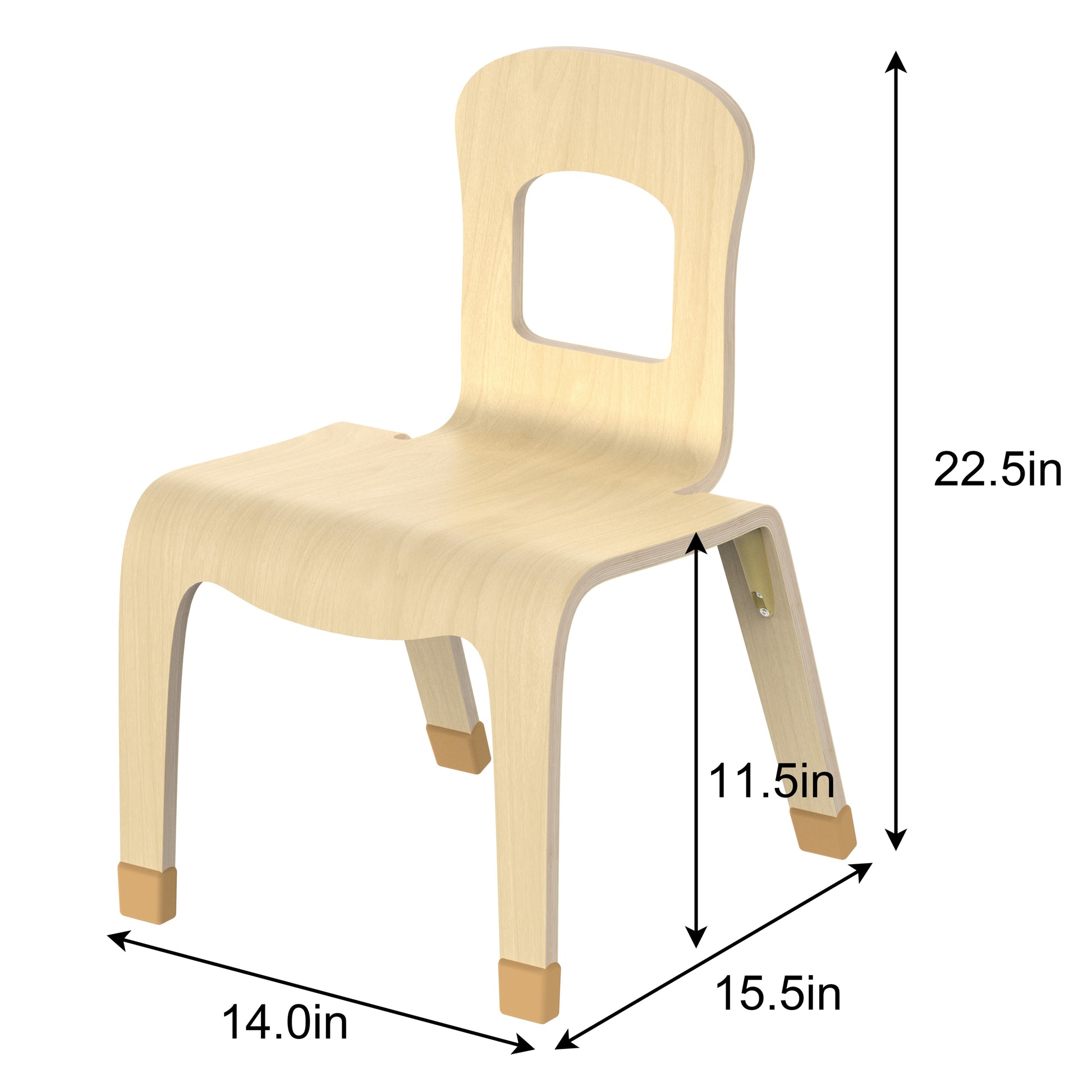 Pear Classroom Chair (2-Pack) – 12" Seat Height - Chickadees Wooden Toys