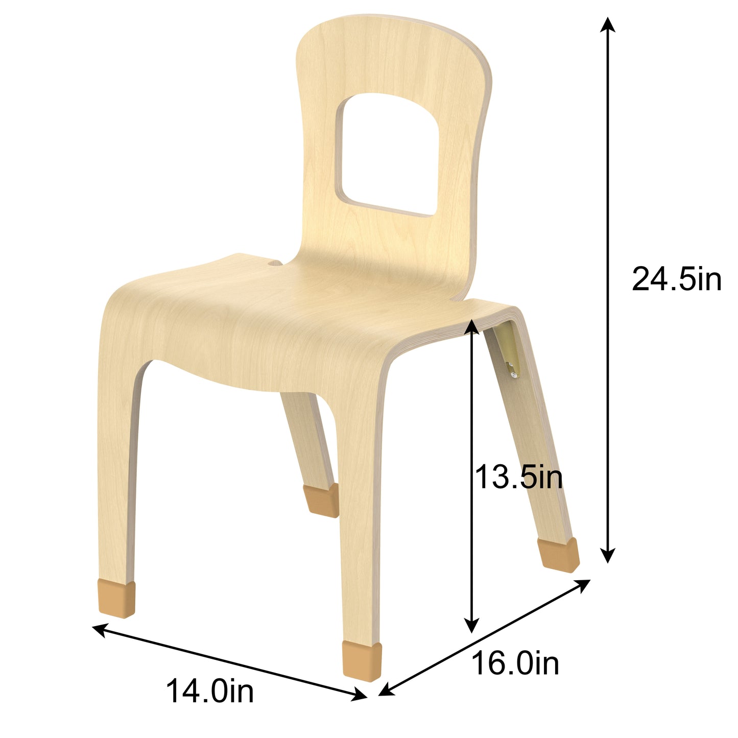Pear Classroom Chair (2-Pack) – 14" Seat Height - Chickadees Wooden Toys