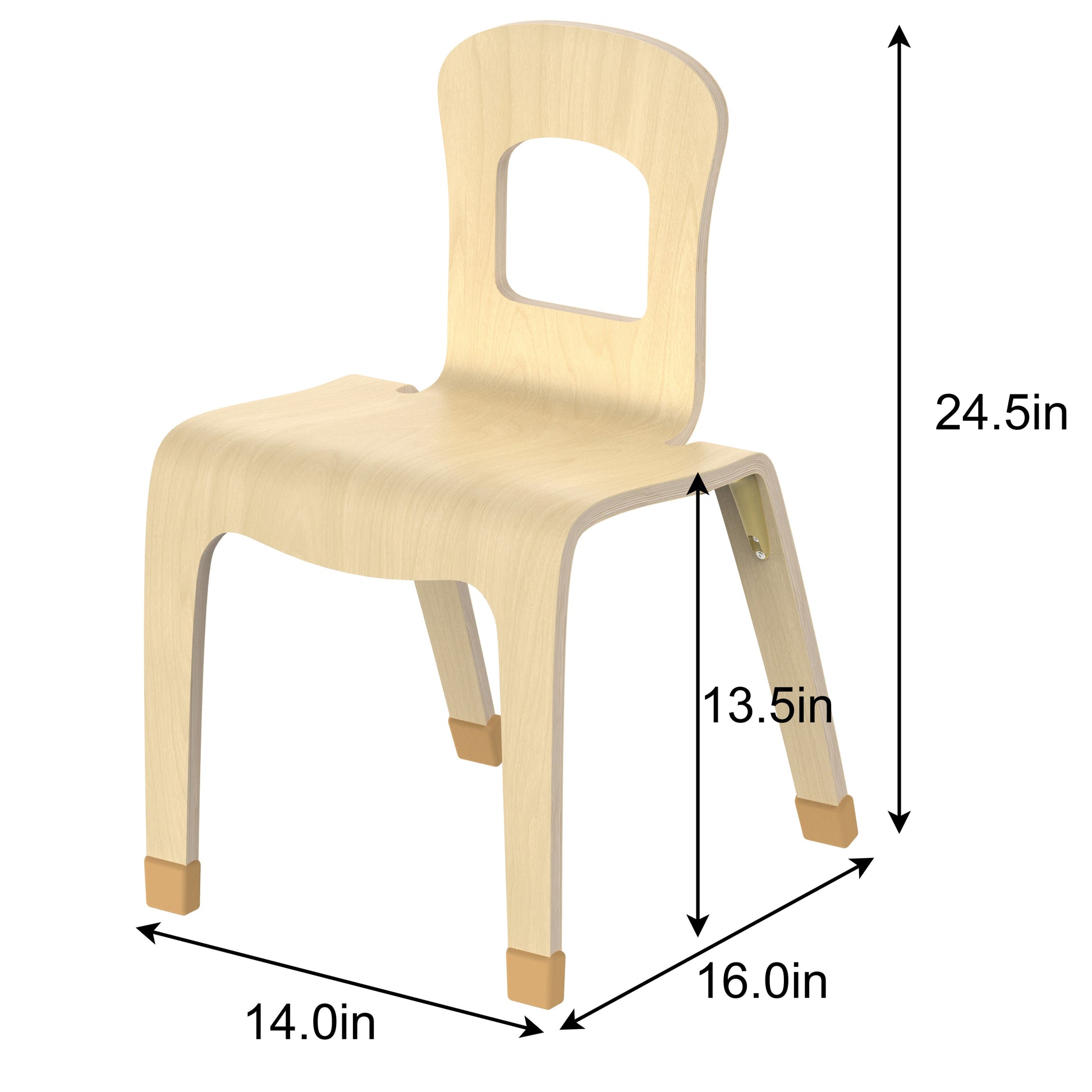 Pear Classroom Chair (2-Pack) – 14" Seat Height - Chickadees Wooden Toys