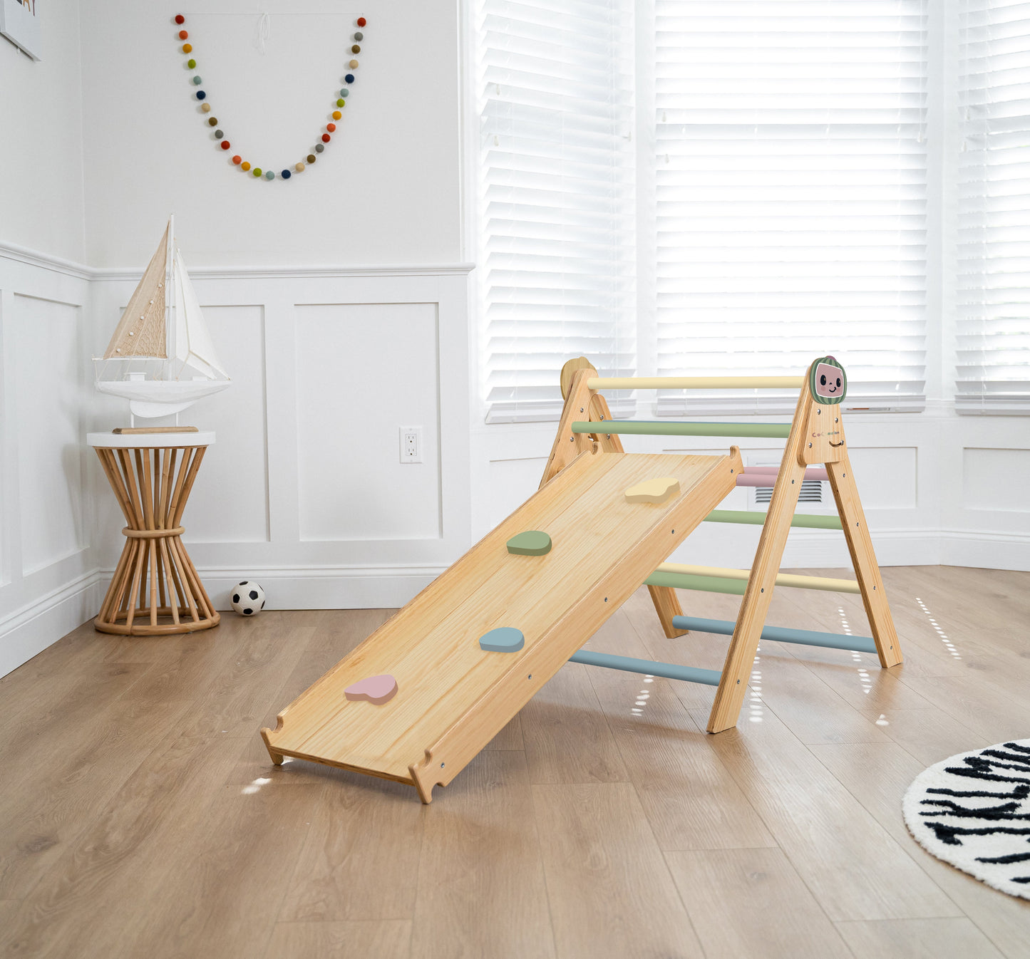 Hazel Cocomelon | Pikler Traingle, Slide & Rocker Set