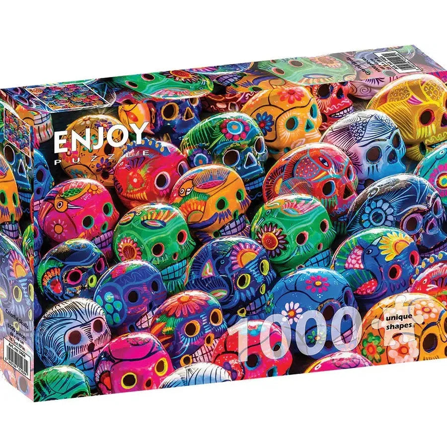 Colorful Skulls 1000 Piece Jigsaw Puzzle Enjoy