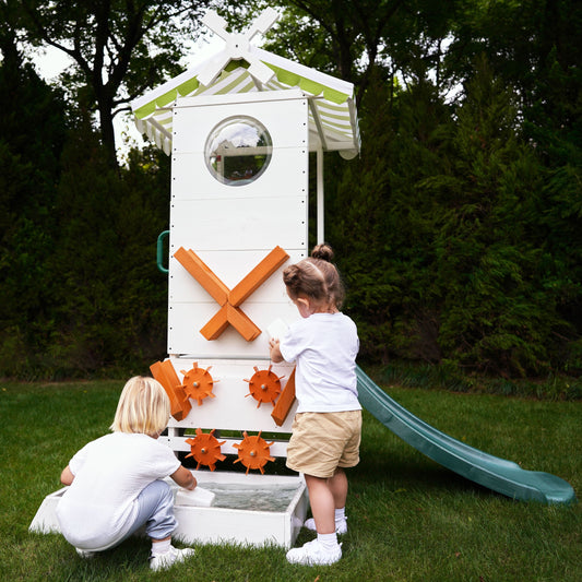 Aloe Outdoor Mini Playset for Toddlers – Water Slide & Backyard Fun - Chickadees Wooden Toys