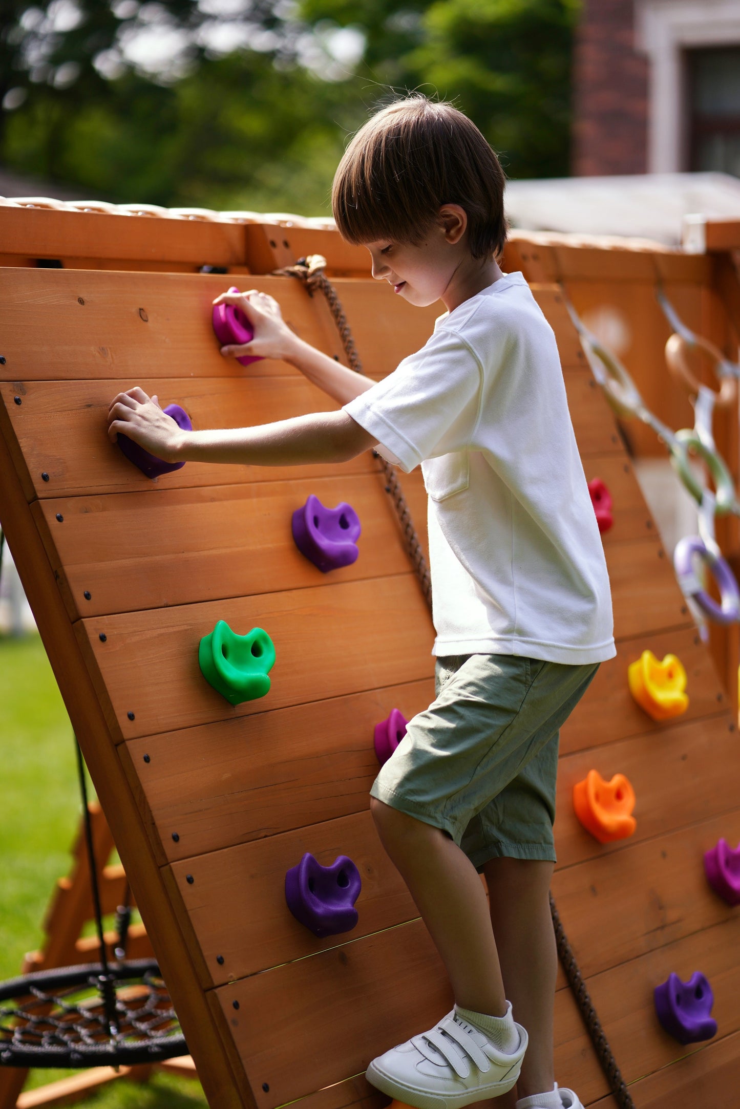 Sycamore - Backyard Ultimate Climbing Set with 2 Swings And Trapeze Bar