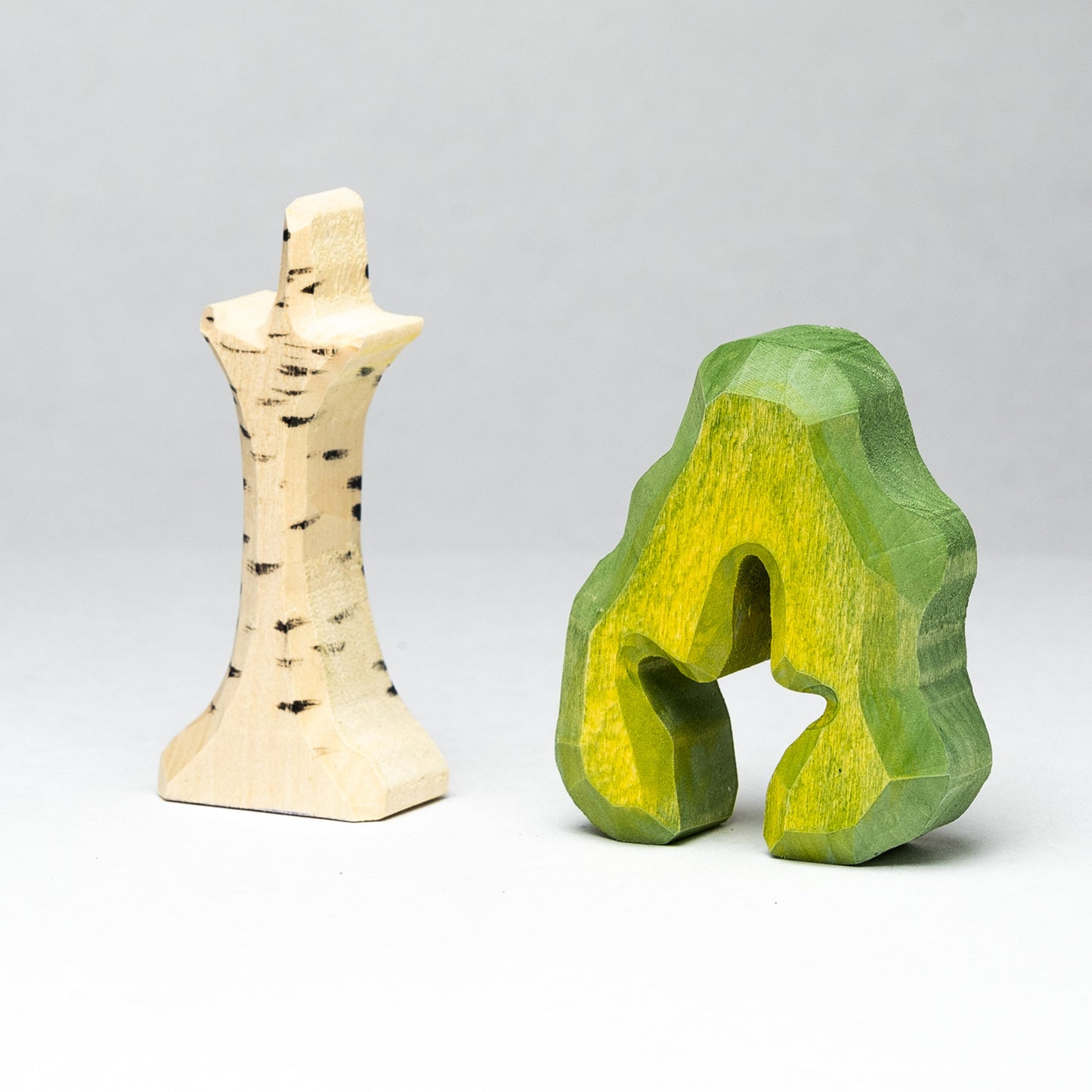 Hand Carved Wooden Birch Tree