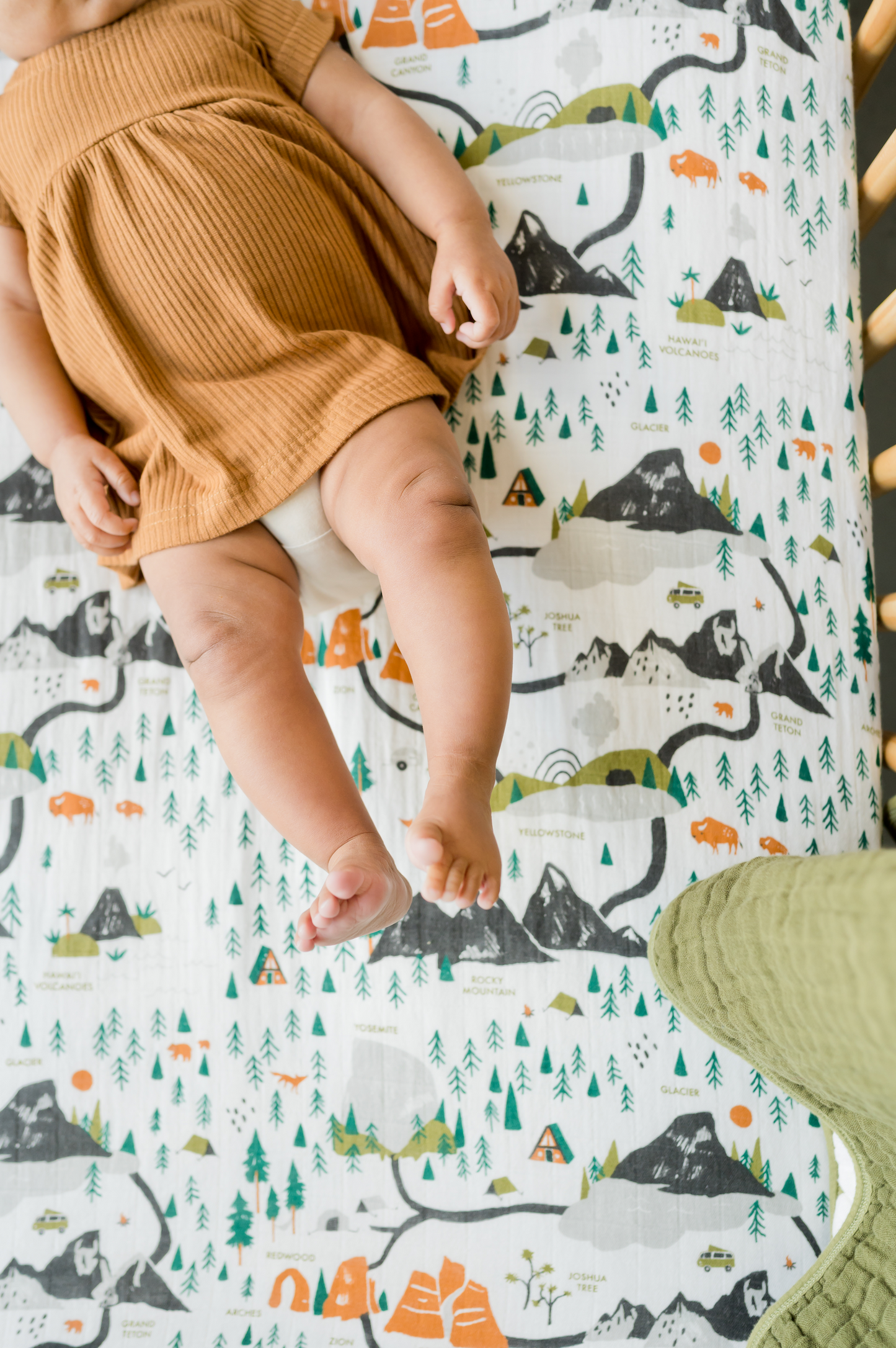 National Parks Crib Sheet - Chickadees Wooden Toys