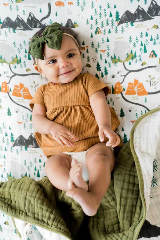 National Parks Crib Sheet - Chickadees Wooden Toys