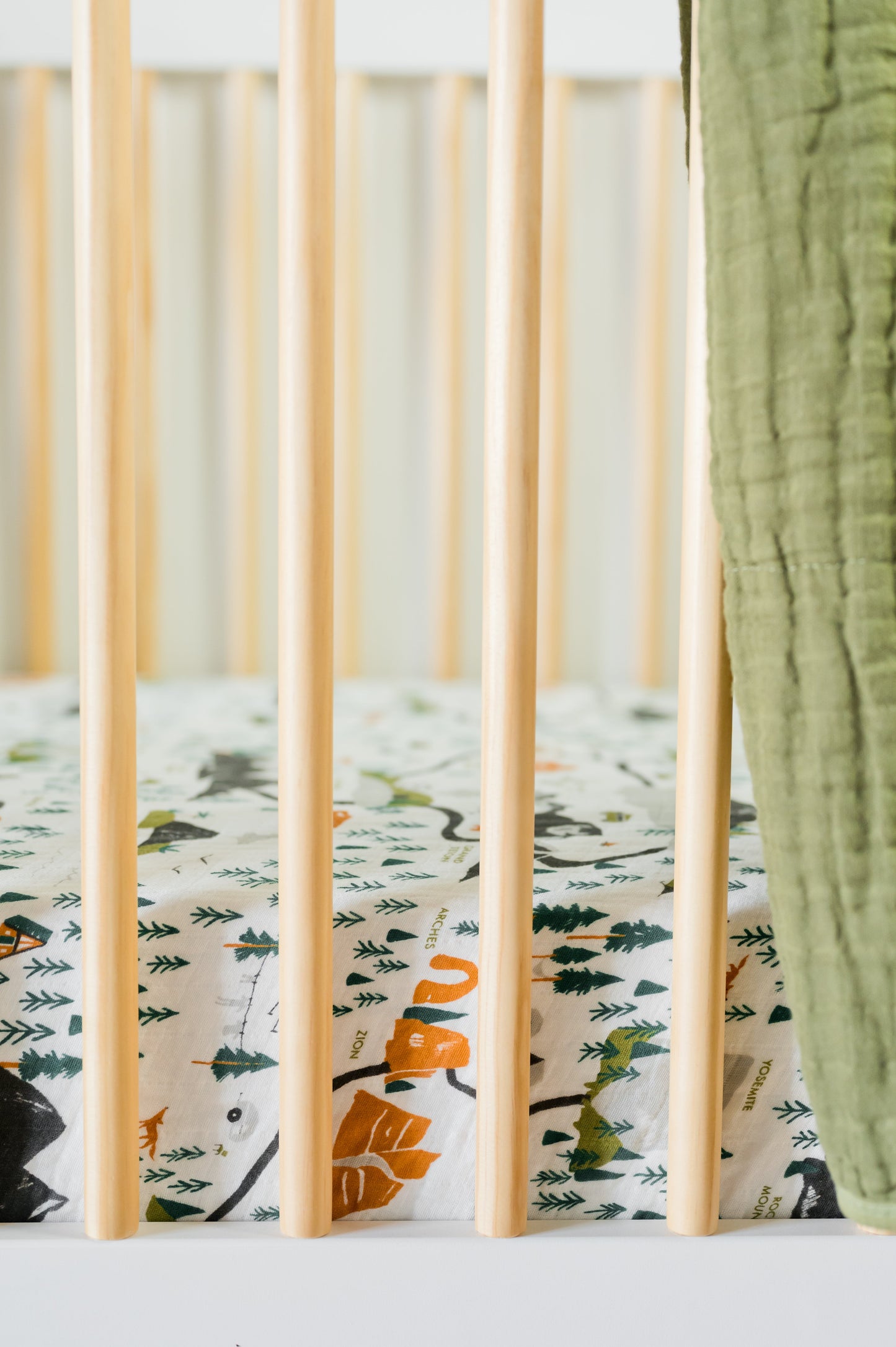 National Parks Crib Sheet - Chickadees Wooden Toys