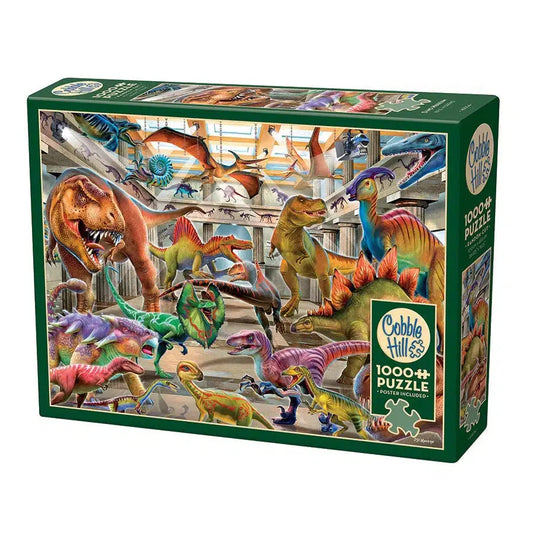 Dino Museum 1000 Piece Jigsaw Puzzle Cobble Hill - Chickadees Wooden Toys