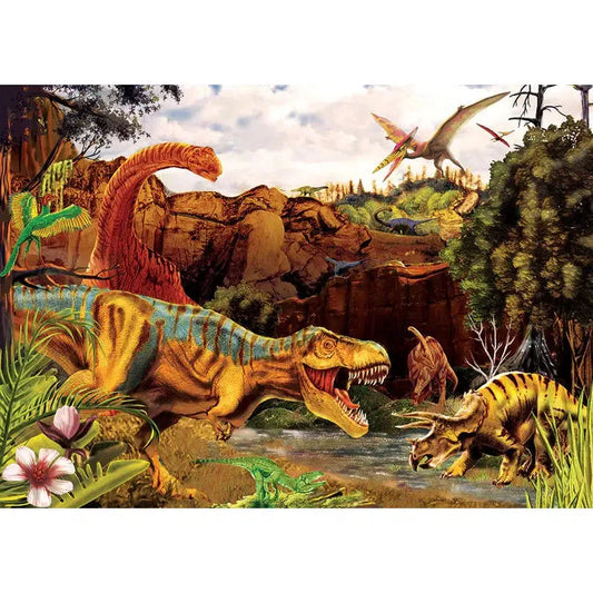 Dino Story 35 Piece Tray Jigsaw Puzzle Cobble Hill - Chickadees Wooden Toys