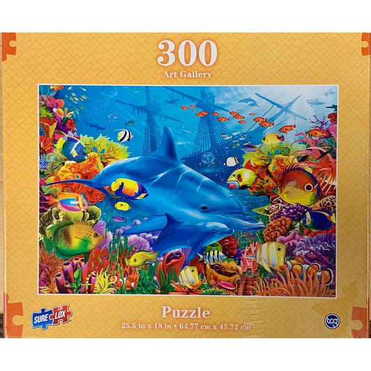 Dolphin Shipwreck Art Gallery 300 Piece Jigsaw Puzzle Sure Lox