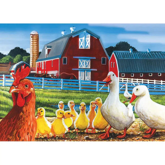 Dwight's Duck 35 Piece Tray Jigsaw Puzzle Cobble Hill - Chickadees Wooden Toys