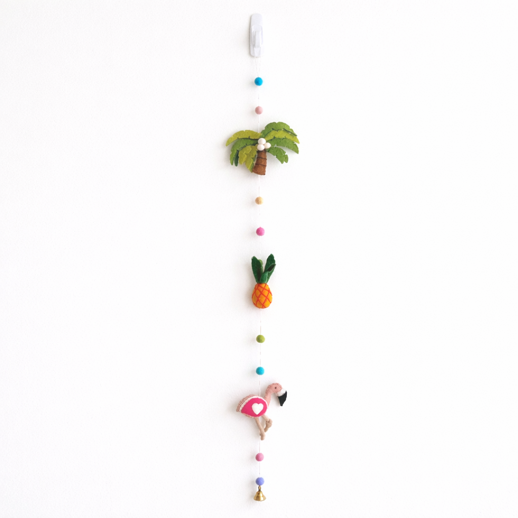 Felt Garland - Tropical Trio Flamingo - Chickadees Wooden Toys
