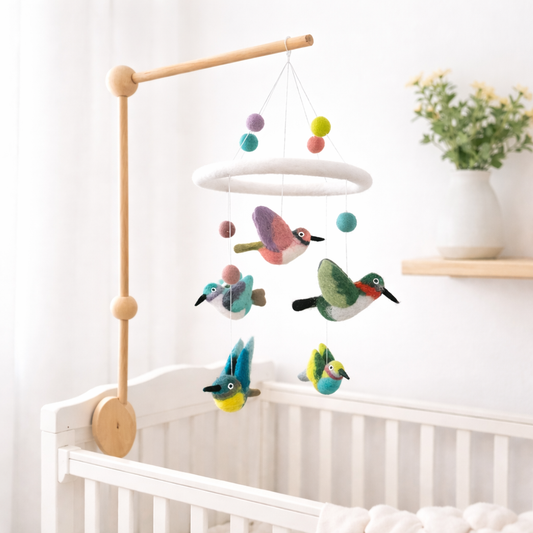 Hummingbird Baby Mobile - Chickadees Wooden Toys