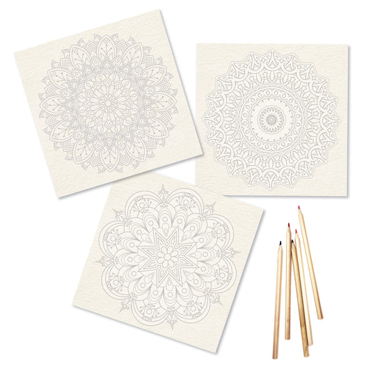 Mandala Coloring Sheets - Deluxe 110lb Paper, Artist Quality - Chickadees Wooden Toys