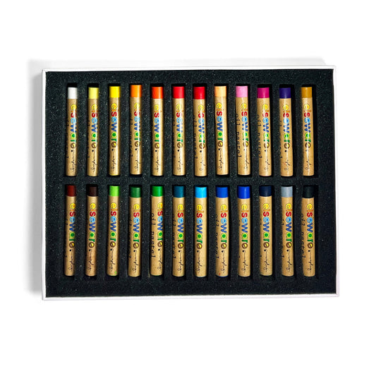 Oil Pastels ā Talc-Free ā Non-Toxic ā 24 Colors - Chickadees Wooden Toys