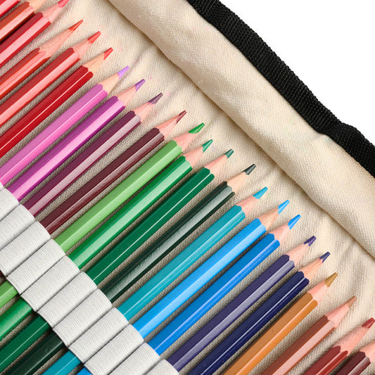 Watercolor Pencils – 36 Colors – Canvas Rollup – Eco-Friendly - Chickadees Wooden Toys