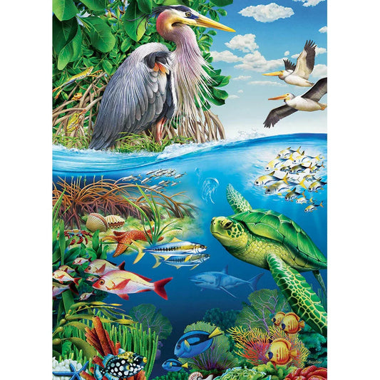 Earth Day 350 Piece Family Jigsaw Puzzle Cobble Hill - Chickadees Wooden Toys