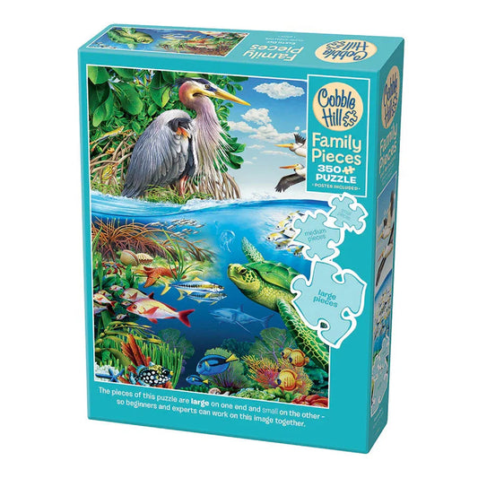 Earth Day 350 Piece Family Jigsaw Puzzle Cobble Hill - Chickadees Wooden Toys