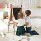 Tiny Land® 3-in-1 Art Easel & Paper Roll Set - Chickadees Wooden Toys