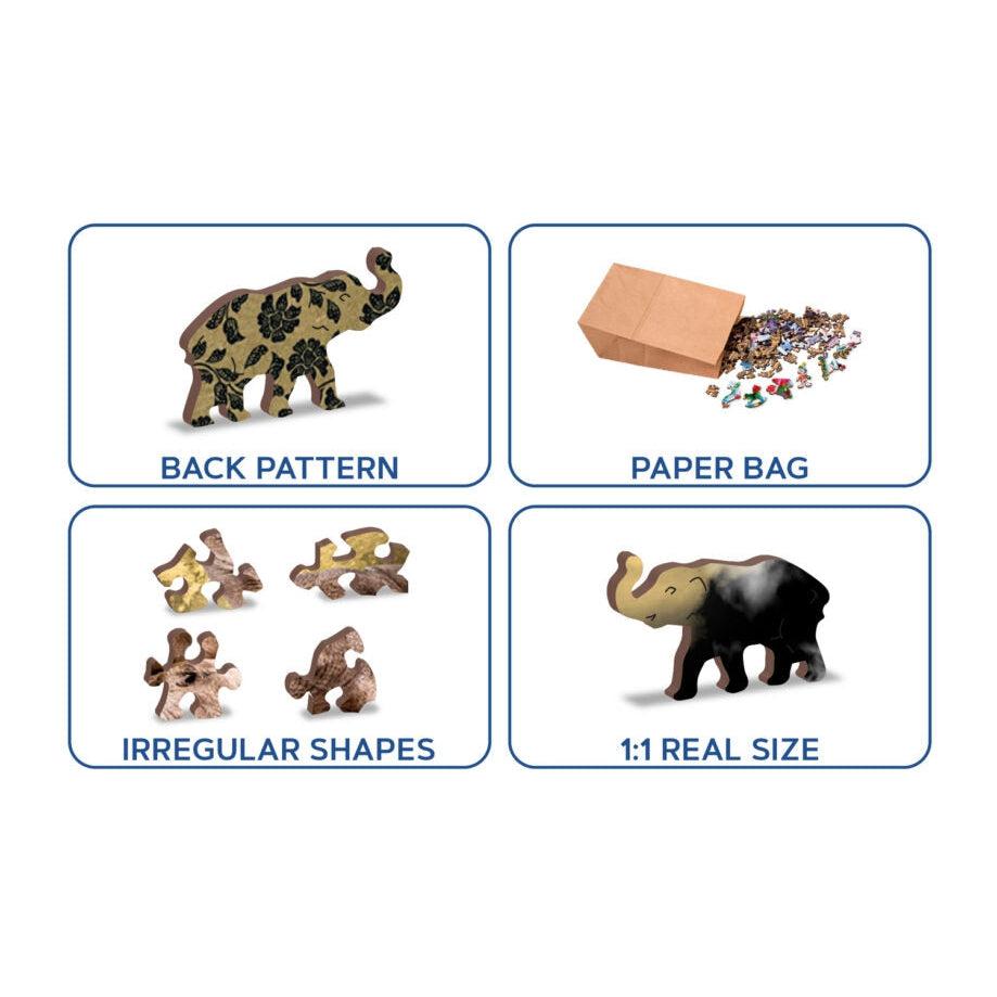 Elephant Dreams 150 Piece Wood Jigsaw Puzzle Wooden City