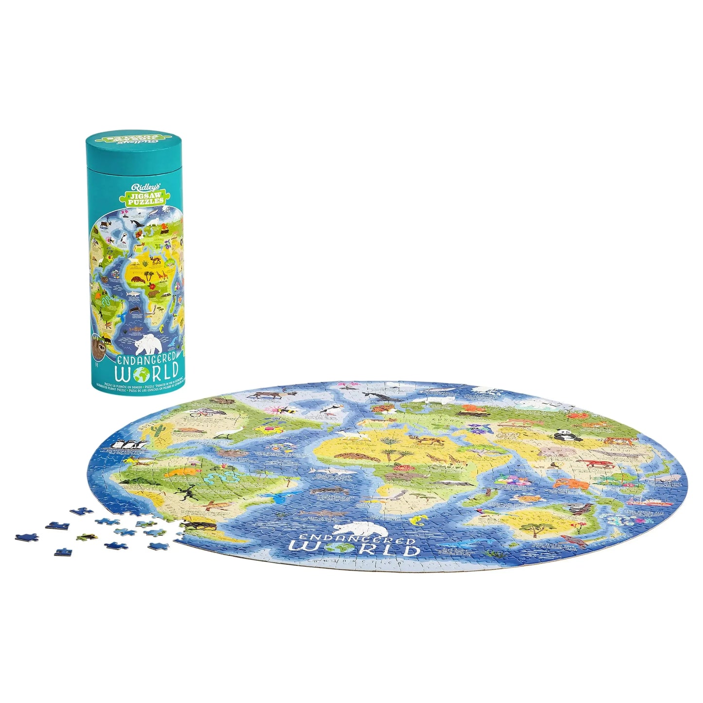 Endangered World 1000 Piece Round Jigsaw Puzzle Ridley