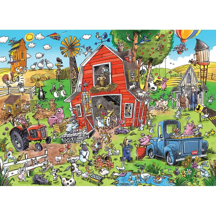 Farmyard Folly Doodle Town 1000 Piece Jigsaw Puzzle Cobble Hill