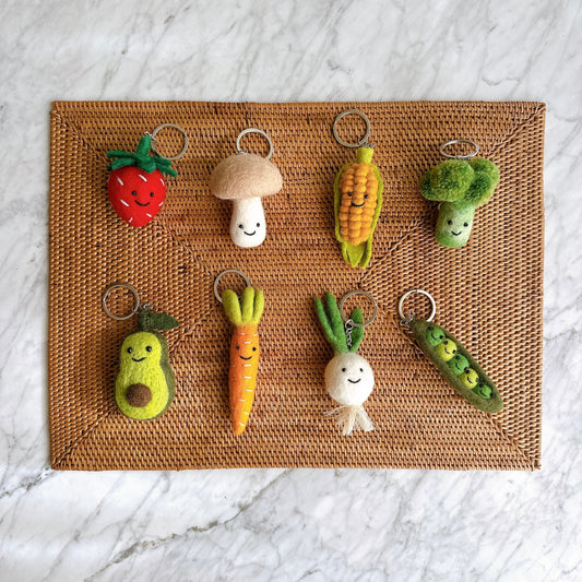 Felt Veggie Keychain - Peas in a Pod