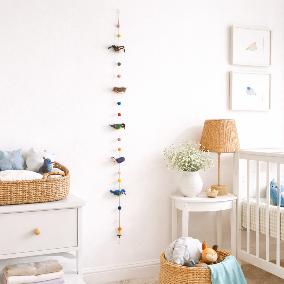 Felt Bird Garland - Chickadees Wooden Toys