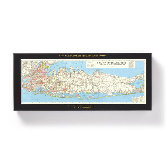 Fictional Map of New York City 1000 Piece Panoramic Jigsaw Puzzle Brass Monkey