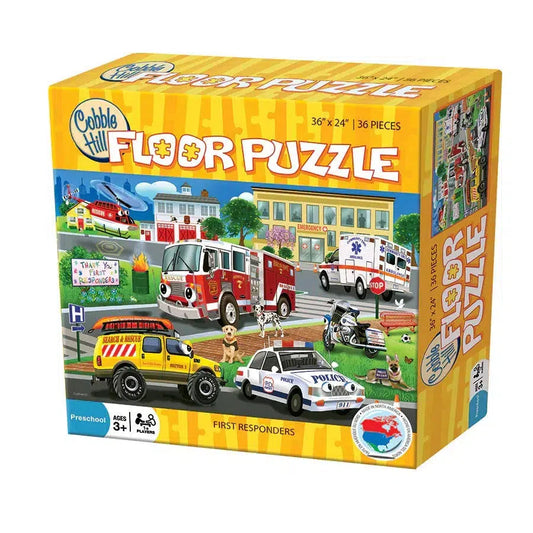 First Responders 36 Piece Floor Jigsaw Puzzle Cobble Hill - Chickadees Wooden Toys