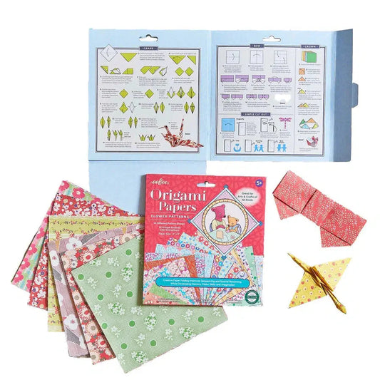 Flower Patterns Origami Papers Kit eeBoo - Chickadees Wooden Toys