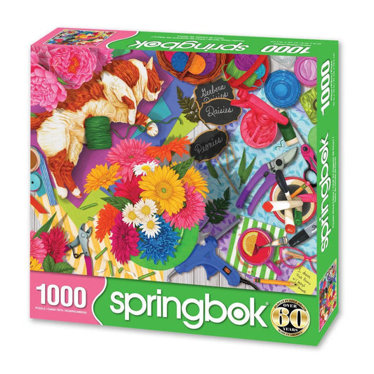 Flower Shop Feline 1000 Piece Jigsaw Puzzle Springbok
