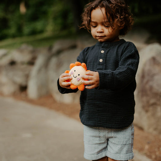 Friendly Sun Rattle - Chickadees Wooden Toys