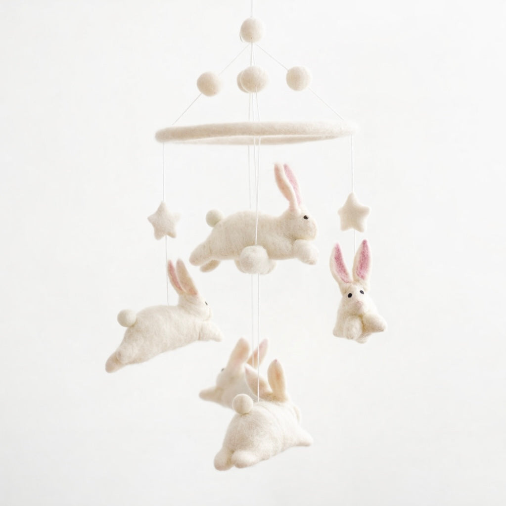 Felt Baby Mobile - Bunnies - Chickadees Wooden Toys