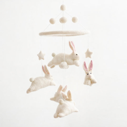 Felt Baby Mobile - Bunnies - Chickadees Wooden Toys