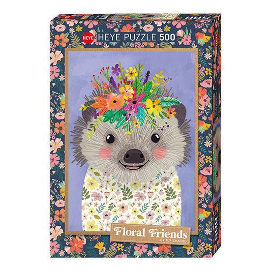 Funny Hedgehog Floral Friends 500 Piece Jigsaw Puzzle Heye