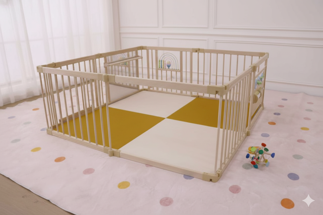 Playpen Mat - For the Baby Playpen (Playpen Not Included) - Chickadees Wooden Toys